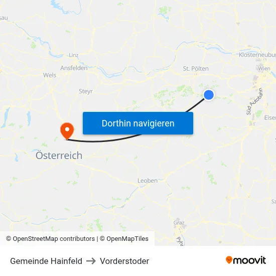 Gemeinde Hainfeld to Vorderstoder map