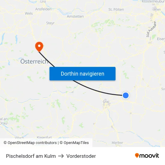 Pischelsdorf am Kulm to Vorderstoder map