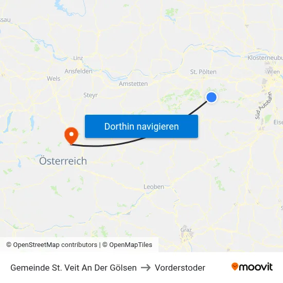 Gemeinde St. Veit An Der Gölsen to Vorderstoder map