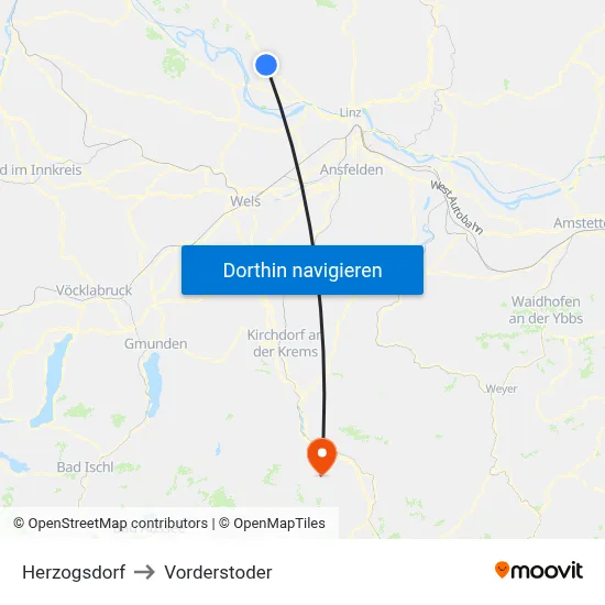 Herzogsdorf to Vorderstoder map