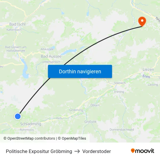 Politische Expositur Gröbming to Vorderstoder map