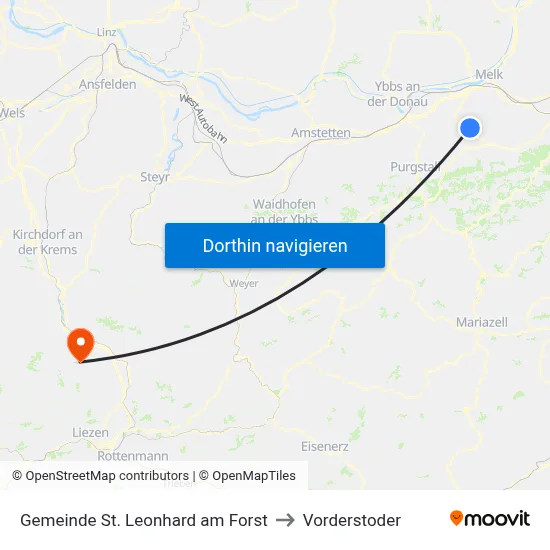 Gemeinde St. Leonhard am Forst to Vorderstoder map
