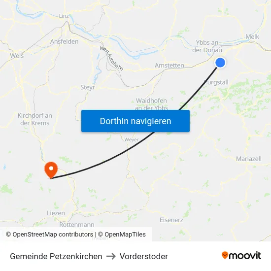 Gemeinde Petzenkirchen to Vorderstoder map