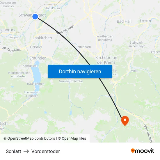 Schlatt to Vorderstoder map