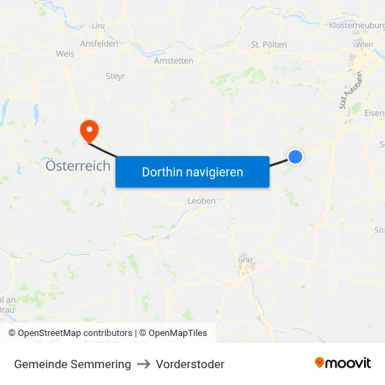 Gemeinde Semmering to Vorderstoder map