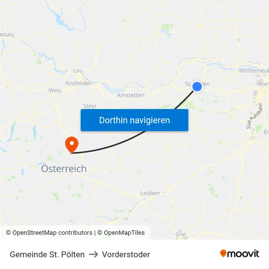 Gemeinde St. Pölten to Vorderstoder map