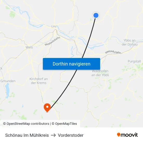 Schönau Im Mühlkreis to Vorderstoder map