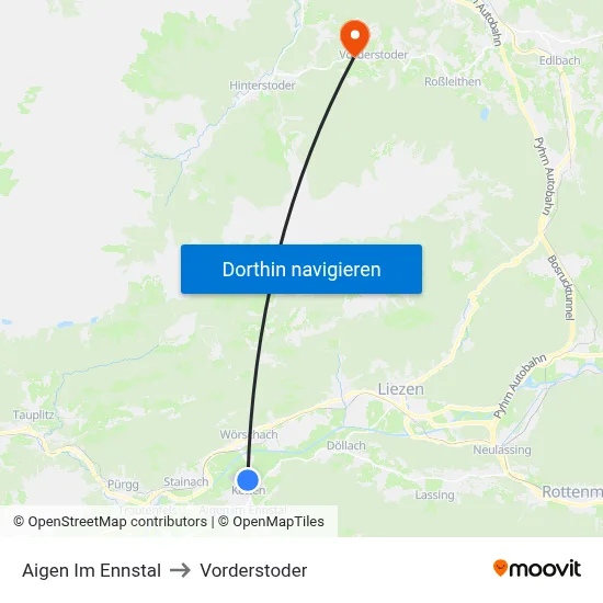 Aigen Im Ennstal to Vorderstoder map