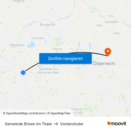 Gemeinde Brixen Im Thale to Vorderstoder map