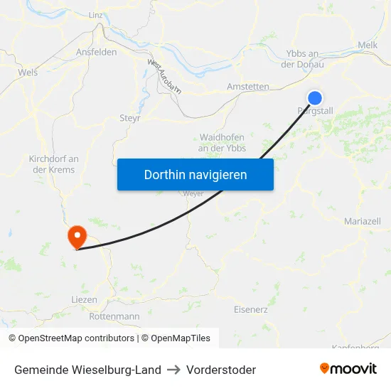 Gemeinde Wieselburg-Land to Vorderstoder map