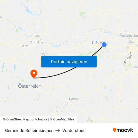 Gemeinde Böheimkirchen to Vorderstoder map