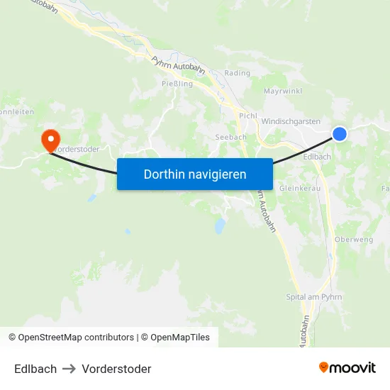Edlbach to Vorderstoder map