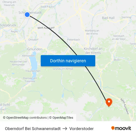 Oberndorf Bei Schwanenstadt to Vorderstoder map