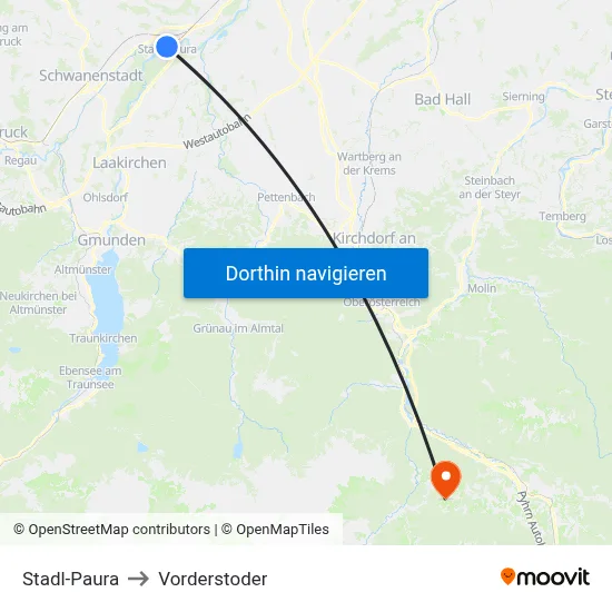 Stadl-Paura to Vorderstoder map
