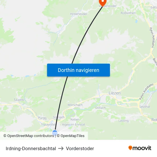 Irdning-Donnersbachtal to Vorderstoder map