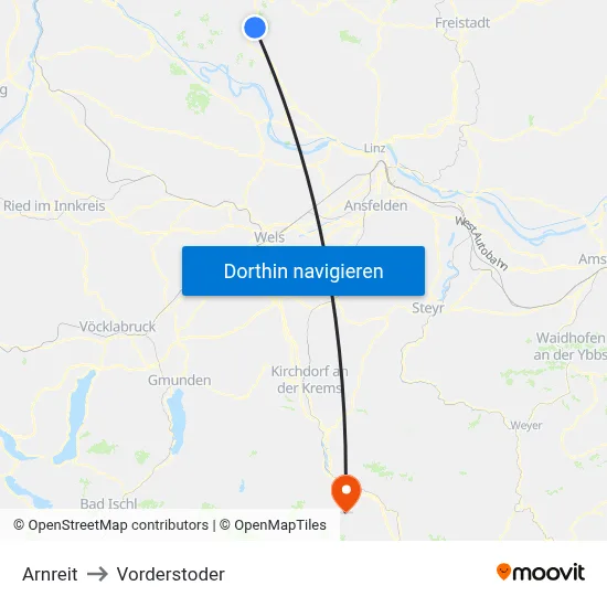 Arnreit to Vorderstoder map