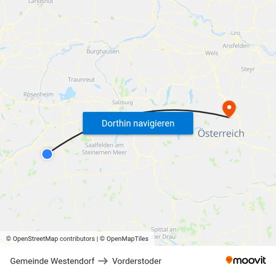 Gemeinde Westendorf to Vorderstoder map