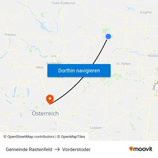 Gemeinde Rastenfeld to Vorderstoder map