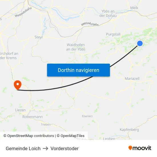 Gemeinde Loich to Vorderstoder map