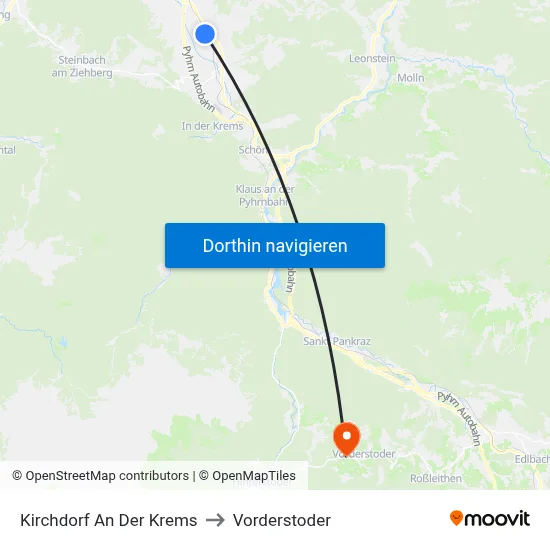 Kirchdorf An Der Krems to Vorderstoder map