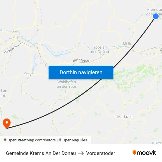 Gemeinde Krems An Der Donau to Vorderstoder map