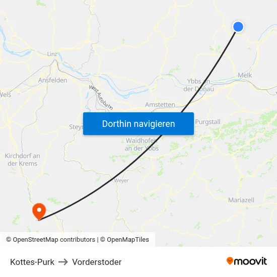 Kottes-Purk to Vorderstoder map