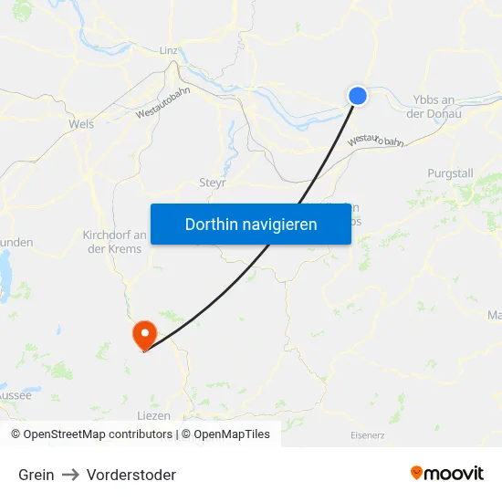 Grein to Vorderstoder map