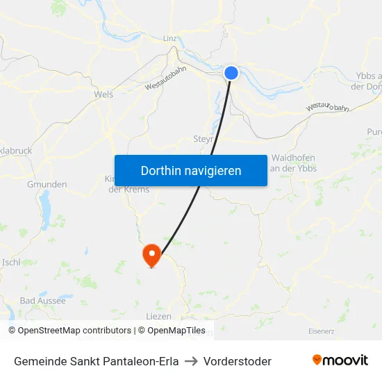 Gemeinde Sankt Pantaleon-Erla to Vorderstoder map