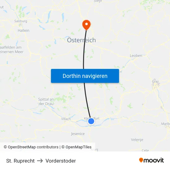 St. Ruprecht to Vorderstoder map