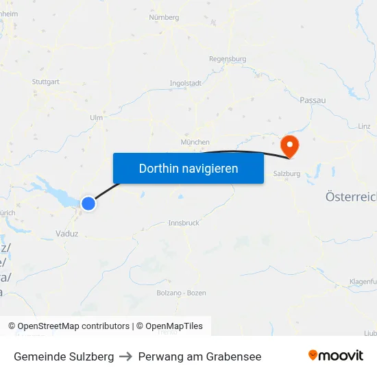Gemeinde Sulzberg to Perwang am Grabensee map