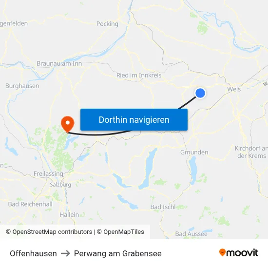 Offenhausen to Perwang am Grabensee map