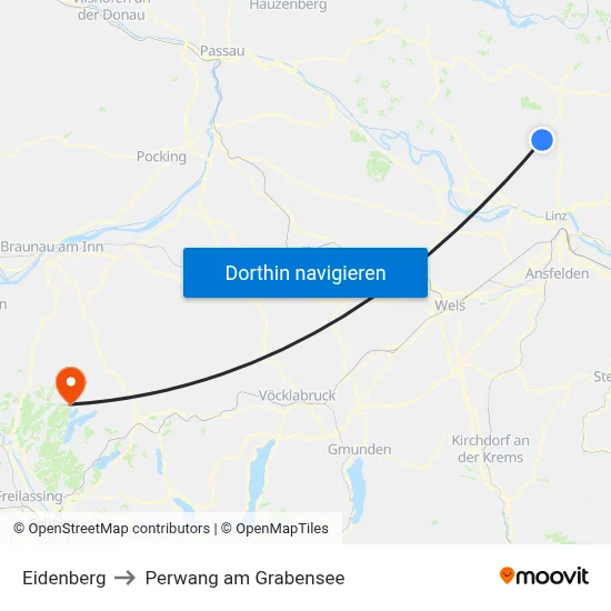 Eidenberg to Perwang am Grabensee map