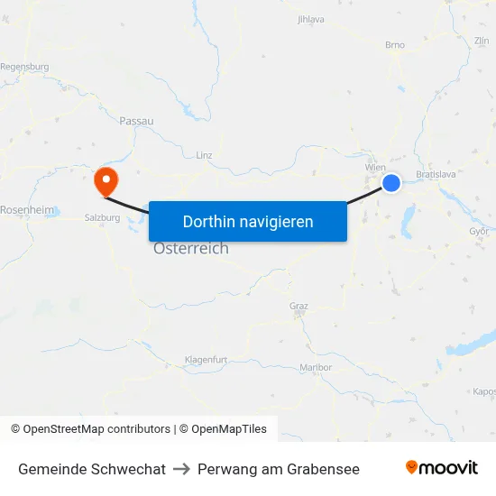 Gemeinde Schwechat to Perwang am Grabensee map