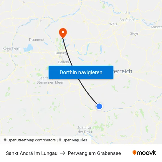 Sankt Andrä Im Lungau to Perwang am Grabensee map