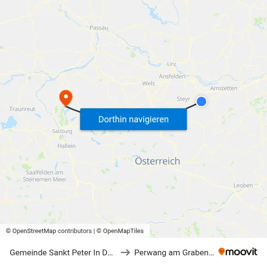 Gemeinde Sankt Peter In Der Au to Perwang am Grabensee map