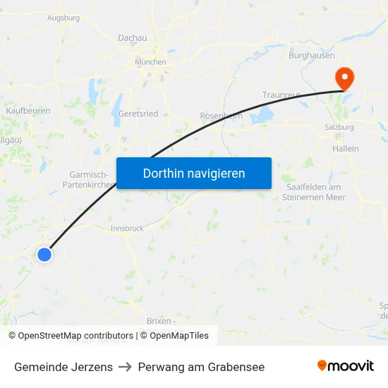 Gemeinde Jerzens to Perwang am Grabensee map