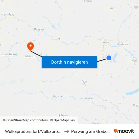 Wulkaprodersdorf/Vulkaprodrštof to Perwang am Grabensee map