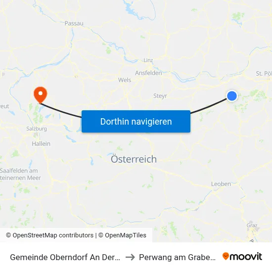 Gemeinde Oberndorf An Der Melk to Perwang am Grabensee map