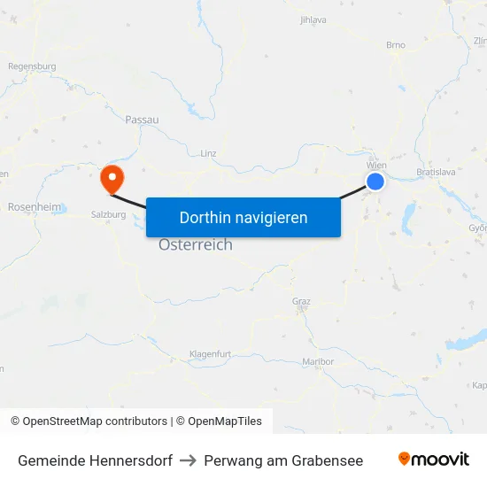 Gemeinde Hennersdorf to Perwang am Grabensee map