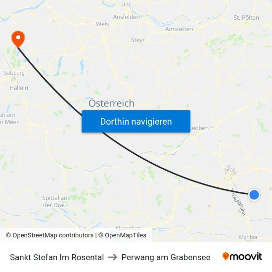 Sankt Stefan Im Rosental to Perwang am Grabensee map