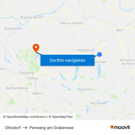 Ohlsdorf to Perwang am Grabensee map