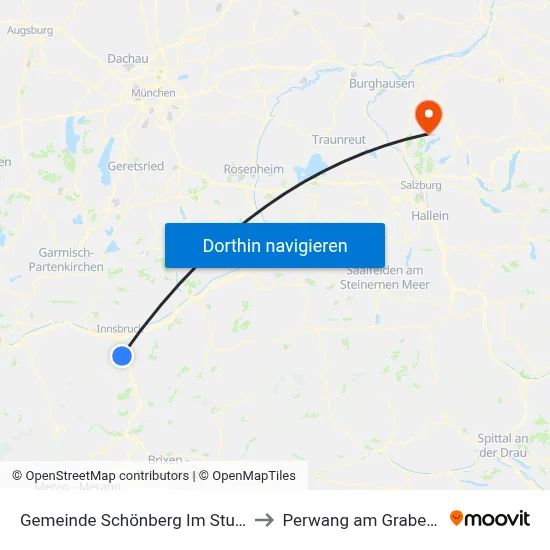 Gemeinde Schönberg Im Stubaital to Perwang am Grabensee map
