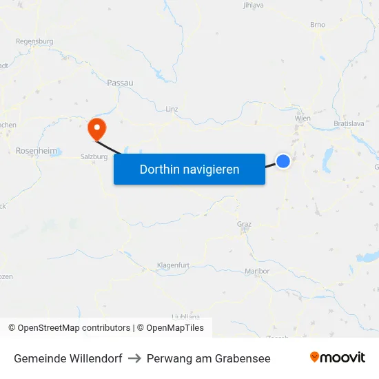 Gemeinde Willendorf to Perwang am Grabensee map