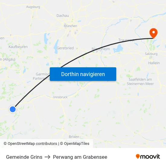 Gemeinde Grins to Perwang am Grabensee map