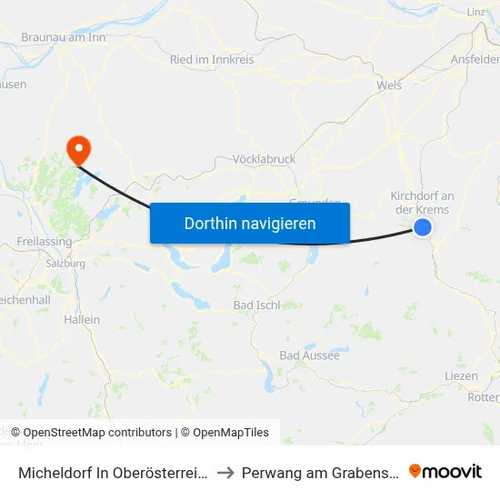 Micheldorf In Oberösterreich to Perwang am Grabensee map