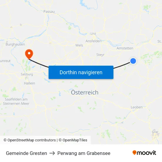 Gemeinde Gresten to Perwang am Grabensee map