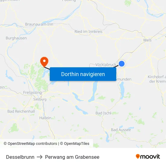 Desselbrunn to Perwang am Grabensee map