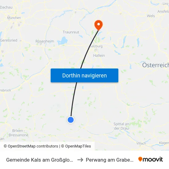 Gemeinde Kals am Großglockner to Perwang am Grabensee map