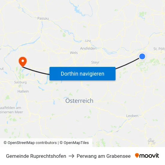 Gemeinde Ruprechtshofen to Perwang am Grabensee map