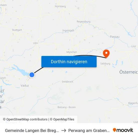 Gemeinde Langen Bei Bregenz to Perwang am Grabensee map